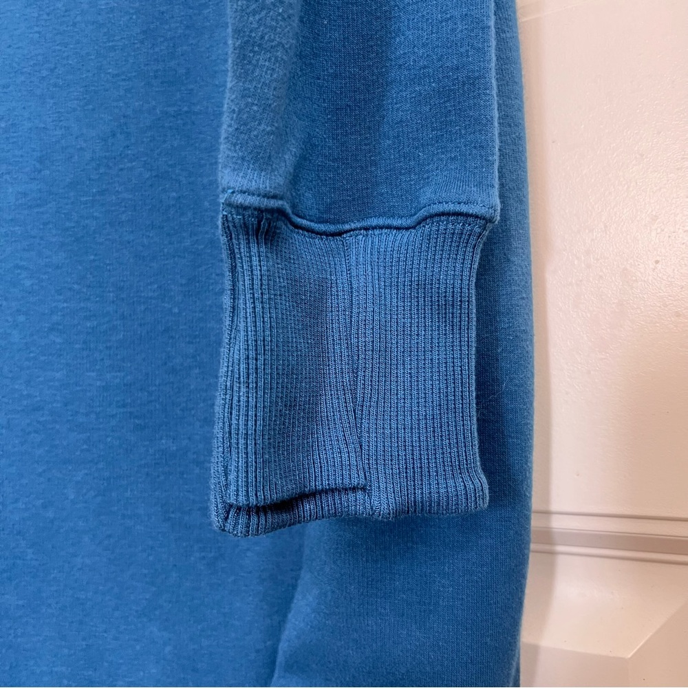 Athleta Womens Cozy Karma Mock Neck Sweatshirt Fleece Dress in Blue, Size S - Picture 3 of 10